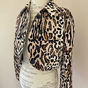 St. John Animal Print Jacket with Pockets